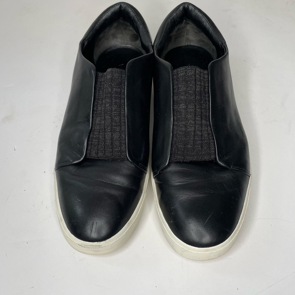 Vince black leather slip on shoes sneakers flats